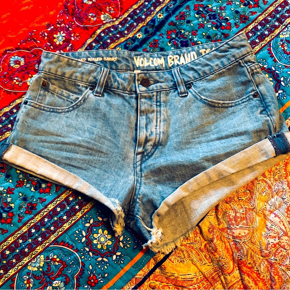 Volcom Brand Jean Shorts- Stoned Rolled Short